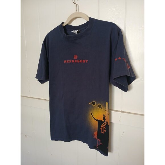 Vintage Y2K Hawaiian Island Creations Mens T-Shirt Large Kamehameha Statue Navy* - Picture 3 of 11